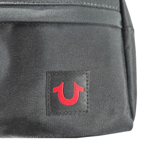 True Religion Black Travel Toiletry Bag Mens Aldis Nylon Dopp Kit Horseshoe Logo - Picture 8 of 8